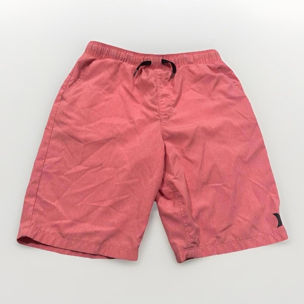Hurley Swim Shorts Size Medium Pink And Black Drawstring